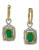Effy 14k White and Yellow Gold Diamond Yellow Diamond Emerald Earrings - EMERALD