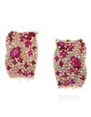 Effy 14K Rose Gold Diamond and Natural Ruby Earrings - RED