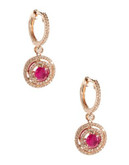 Effy 14K Rose Gold 0.56Ct. T.W. Diamond and Natural 1.14ct. Ruby Earrings - RUBY