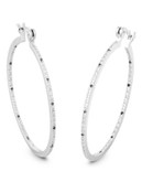 Fine Jewellery Silver Diamond Inside Out Hoop Earring - DIAMOND