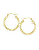 Fine Jewellery 14K Twisted Round Tube Hoop - YELLOW GOLD