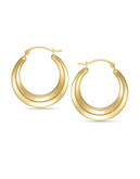 Fine Jewellery 14K Polished Round Concaved Hoop - YELLOW GOLD