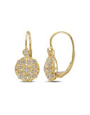 Concerto .125 CT Diamond TW 14k Yellow Gold Leverback Earrings - DIAMOND