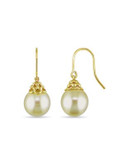 Concerto 14K Yellow Gold 10-11mm Drop Yellow South Sea Pearl Hook Earrings - PEARL