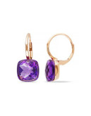 Concerto 7 CT TGW Amethyst 14k Pink Gold Pink Rhodium Plated Leverback Earrings - PURPLE