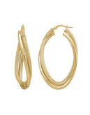 Fine Jewellery 14K Yellow Gold Crossover Twist Hoop Earrings - YELLOW GOLD