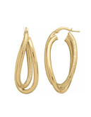Fine Jewellery 14K Yellow Gold Crossover Tube Hoop Earrings - YELLOW GOLD