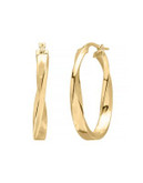 Fine Jewellery 14K Yellow Gold Twisted Oval Hoop Earrings - YELLOW GOLD