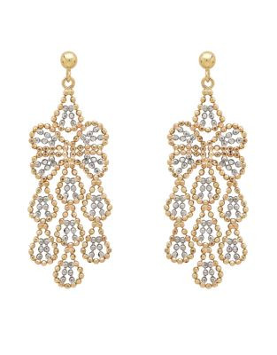 Fine Jewellery 14K Yellow Gold Beaded Chandelier Earrings - GOLD