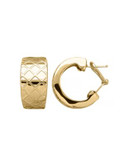 Fine Jewellery 14K Yellow Gold Lattice Huggie Earrings - YELLOW GOLD