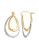 Fine Jewellery 14K Two-Tone Oval Hoop Earrings - GOLD