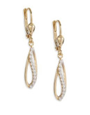 Fine Jewellery 14K Yellow Gold Ribbon Teardrop Earrings - CUBIC ZIRCONIA