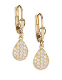 Fine Jewellery 14K Yellow Gold Pave Teardrop Earrings - CUBIC ZIRCONIA