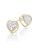 Fine Jewellery 14K Yellow Gold Heart Stud Earrings - CUBIC ZIRCONIA