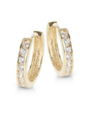 Fine Jewellery 14K Yellow Gold Huggie Hoop Earrings - CUBIC ZIRCONIA