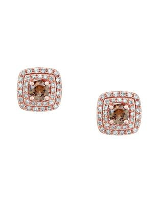 Effy 14K Rose Gold Espresso Diamond Earrings - DIAMOND