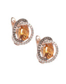 Effy 14K Rose Gold Citrine with Brown and White Diamond Earrings - CITRINE