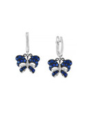 Effy 14 Karat White Gold and Sapphire Butterfly Earrings - SAPPHIRE
