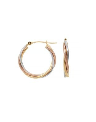 Fine Jewellery 14K Tri-Color Gold Earrings - TRI COLOR GOLD