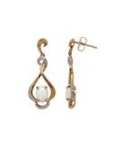 Town & Country 14K Yellow Gold Earrings with Opals and .066 Total Carat Weight Diamonds - OPAL