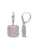Concerto Diamond and Two-Tone Sterling Silver Floral Earrings - DIAMOND