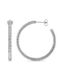 Concerto 0.25TCW Pave Diamond Sterling Silver Hoop Earrings - DIAMOND