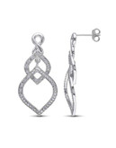 Concerto Diamond Sterling Silver Infinity Drop Earrings - DIAMOND