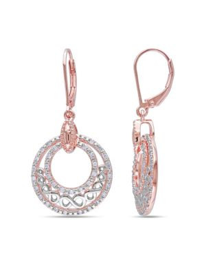 Concerto Two-Tone Diamond Infinity Circle Leverback Earrings - DIAMOND