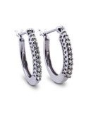 Fine Jewellery 14k White Gold Hoop Earrings with 0.25 Total Carat Weight Diamonds - DIAMOND