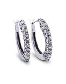 Fine Jewellery 14K White Gold Hoop Earrings with 0.75 Total Carat Weight Diamonds - DIAMOND