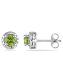 Concerto Sterling Silver and Peridot Stud Earrings - PERIDOT