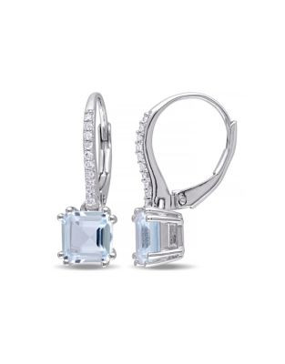 Concerto 2.2TCW Blue Topaz and Diamond Accent Drop Earrings - TOPAZ