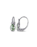 Concerto 1.625TCW Green Amethyst and Diamond Sterling Silver Drop Earrings - AMETHYST