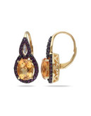 Concerto 0.03TCW Diamond and Citrine Goldtone Sterling Silver Drop Earrings - MULTI