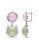 Concerto Diamond Pink Opal and Prehnite Dangle Earrings - GREEN