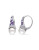 Concerto Blue Topaz and Amethyst Pearl Earrings with 0.05TCW Diamond Accents - MULTI