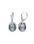 Concerto 12-12.5mm Black Tahitian Pearl Sterling Silver and 0.37 CT TGW White Topaz Accent Dangle Earrings - PEARL