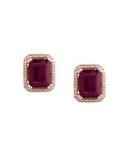 Effy 14K Rose Gold Rhodolite Earrings with 0.24 TCW Diamonds - RHODOLITE