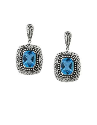 Effy Topaz Sterling Silver Drop Earrings - BLUE TOPAZ