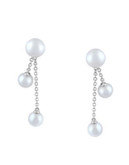 Effy 14K White Gold and Pearl Earrings - PEARL