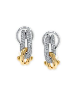 Effy 14K White and Yellow Gold Earrings with 0.31 TCW Diamonds - DIAMOND