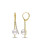 Concerto Yellow-Plated Sterling Silver Freshwater Pearl and Diamond Linear Earrings - WHITE