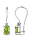 Concerto Sterling Silver and 0.1 TCW Diamond and Peridot Earrings - PERIDOT
