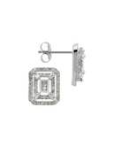 Fine Jewellery 14K White Gold Stud Earrings with 0.37 TCW Diamonds - DIAMOND