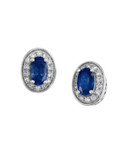 Effy 0.11 TCW Diamond and Sapphire 14K White Gold Stud Earrings - SAPPHIRE