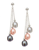 Honora Style 8 to 9 MM Fresh Water Pearl Drop Earrings - PINK