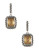 Fine Jewellery Sterling Silver Drop Earrings with Square Stone - BROWN