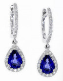 Effy 14K White Gold Diamond Natural Diffused Ceylon Sapphire Earrings - SAPPHIRE