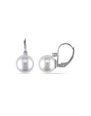 Concerto 14KW .10 TDW 9-10mm South Sea Pearl Leverback Earrings - PEARL