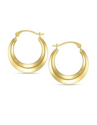 Fine Jewellery 14K Round Polished Concaved Hoop - YELLOW GOLD